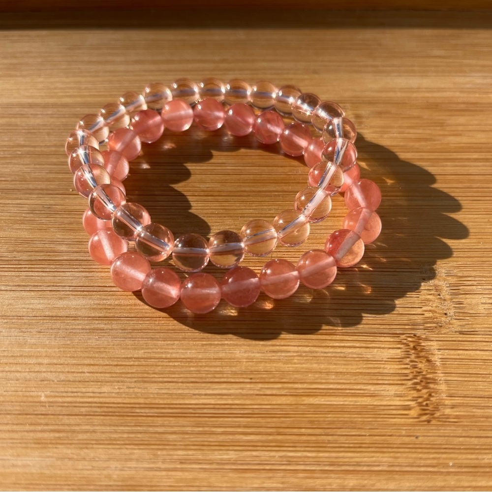 Rose Quartz Glass Beads - Picture 7 of 7